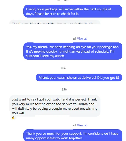 Customer feedback screenshot six
